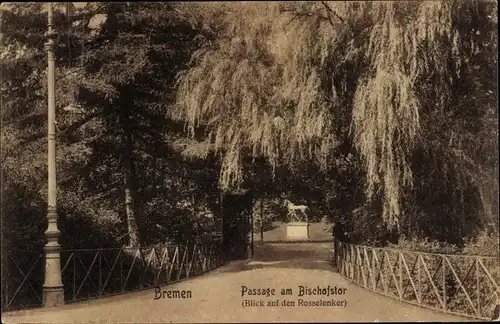 Ak Hansestadt Bremen, Passage am Bischofstor, Rosselenker