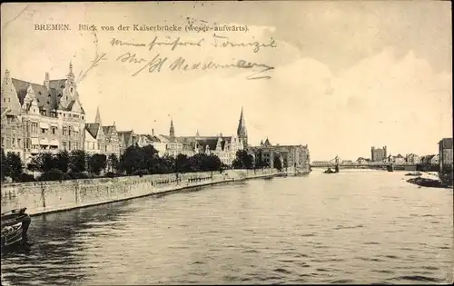 Ak Hansestadt Bremen, Blick von der Kaiserbrücke