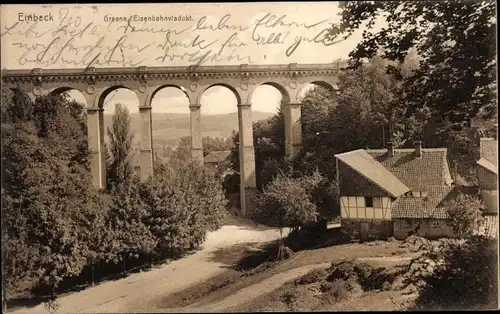 Ak Greene Einbeck in Niedersachsen, Eisenbahnviadukt