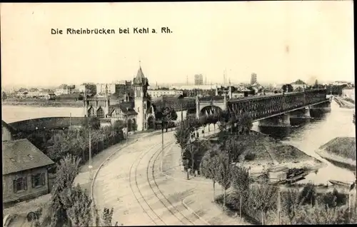 Ak Kehl am Rhein, Rheinbrücken
