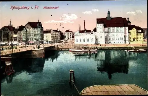 Ak Kaliningrad Königsberg Ostpreußen, Münchenhof, Salondampfer