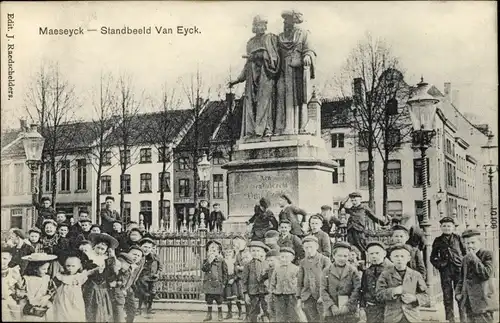 Ak Maaseik Maeseyck Flandern Limburg, Standbeeld Van Eyck, Kinder