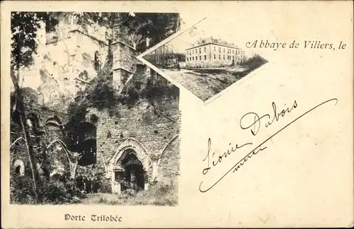 Ak Villers la Ville Wallonisch Brabant, Abbaye de Villers, Porte Trilobee