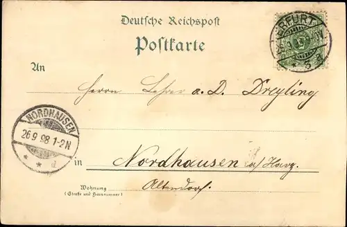 Litho Erfurt in Thüringen, Gesamtansicht vom Ort, Blumen