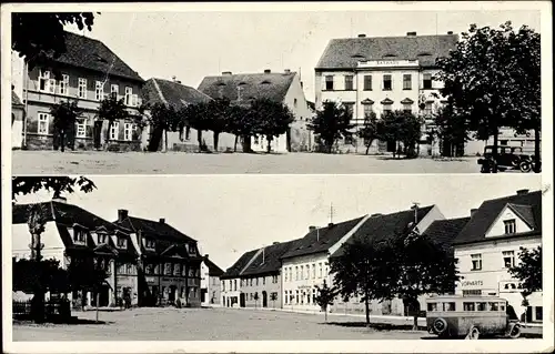 Ak Město Touškov Tuschkau Reg. Pilsen, Marktplatz, Namesti