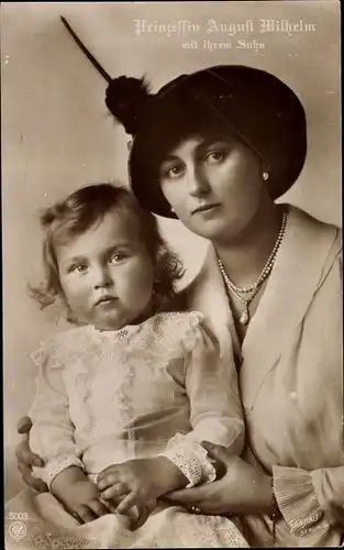 Ak Alexandra Viktoria von Schleswig-Holstein-Sonderburg-Glücksburg mit Sohn, NPG 5003