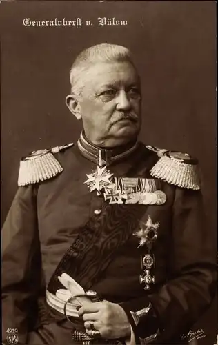 Ak Generaloberst von Bülow, Portrait in Uniform, Orden