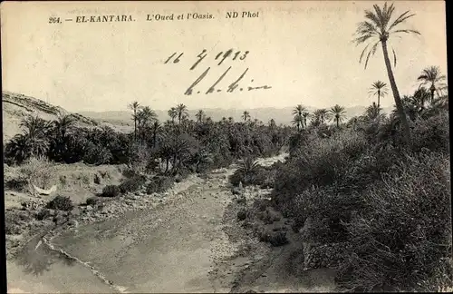 Ak El Kantara Algerien, L'Oued et l'Oasis, Palmen, Oase