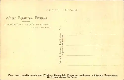 Ak Oubangui Chari Ubangi Shari Zentralafrikanische Republik, Frauen mit Lippenscheiben