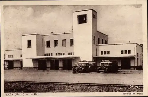 Ak Taza Marokko, La Gare, Automobile