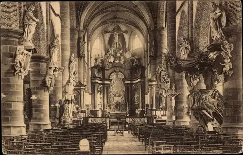 Ak Gheel Geel Flandern Antwerpen, St. Amandskerk, Binnenzicht, Altar, Kanzel