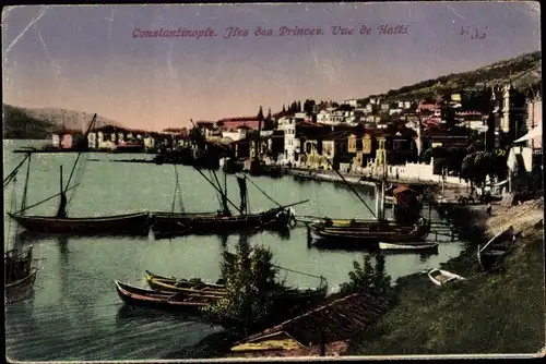 Ak Konstantinopel Istanbul Türkei, Iles des Princes, Vue de Halki