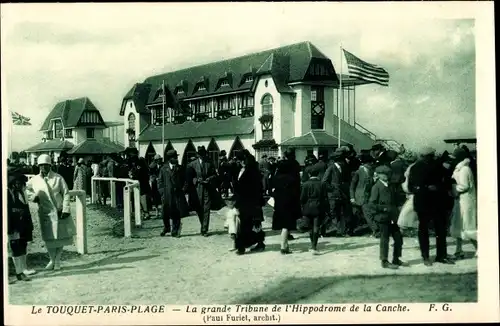 Ak Le Touquet Paris Plage Pas de Calais, La grande Tribune de l'Hippodrome de la Canche