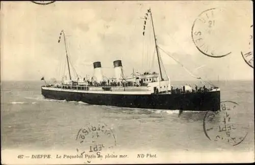 Ak Dieppe Seine Maritime, Le Paquebot Paris en pleine mer
