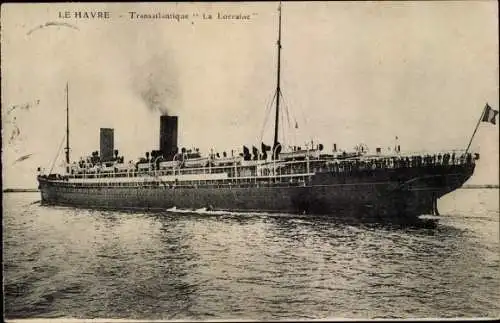 Ak Le Havre Seine Maritime, Transatlantique La Lorraine, Schiff