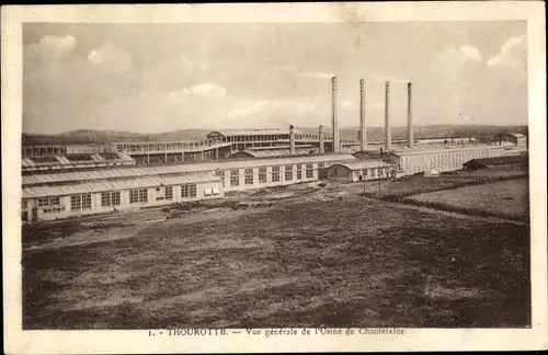 Ak Thourotte Oise, Vue generale de l'Usine de Chantereine, Lagerhallen, Panorama