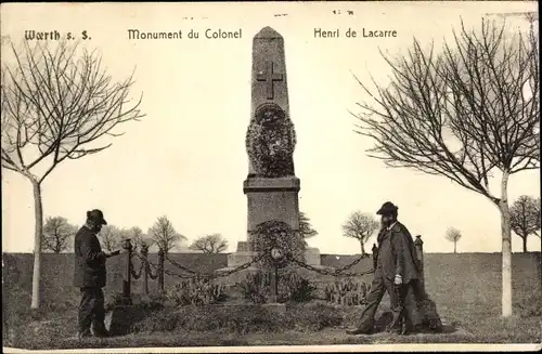 Ak Wœrth sur Sauer Woerth Wörth an der Sauer Elsass Bas Rhin, Monument Henri de Lacarre