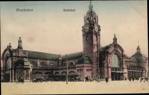 Ak Wiesbaden in Hessen, Bahnhof