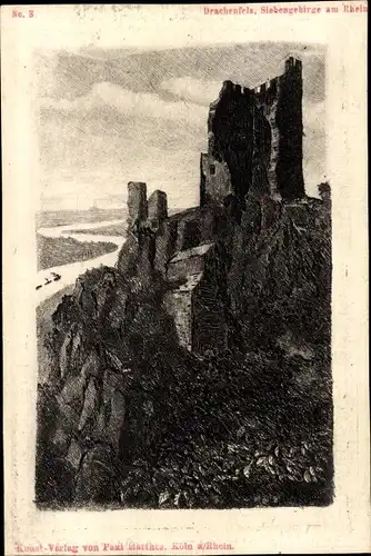 Ak Königswinter am Rhein, Drachenfels, Ruine