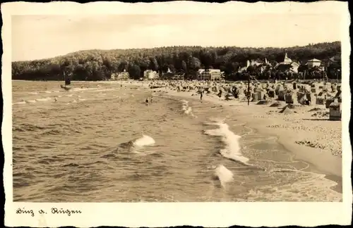 Ak Seebad Binz auf Rügen, Strand