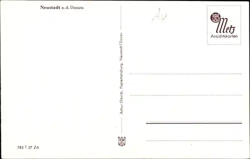 Ak Neustadt an der Donau Niederbayern, Kirche, Uhrenturm, Straßenpartie