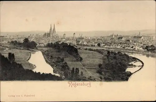 Ak Regensburg an der Donau Oberpfalz, Panorama