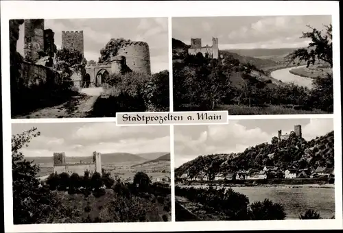 Ak Stadtprozelten am Main Unterfranken, Burg, Teilansicht