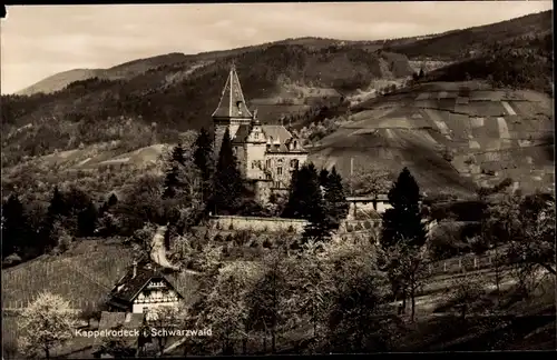 Ak Kappelrodeck im Schwarzwald, Teilansicht, Schloss Rodeck