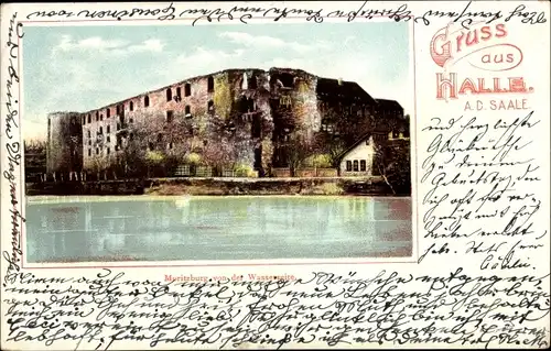 Ak Halle an der Saale, Moritzburg von der Wasserseite