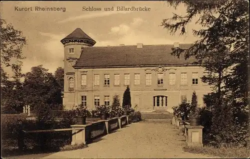Ak Rheinsberg in der Mark, Schloss und Billardbrücke