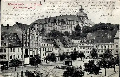 Ak Weißenfels an der Saale, Schloss mit Marktplatz