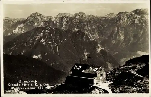 Ak Ebensee in Oberösterreich, Kranabethütte, Kranabethhütte d. D u. Öst. Alpenvereins, Höllengebirge