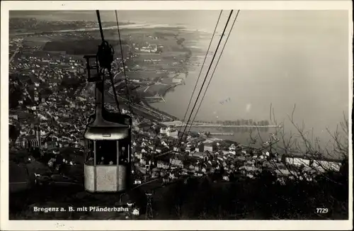 Ak Bregenz am Bodensee Vorarlberg, Pfänderbahn, Panorama