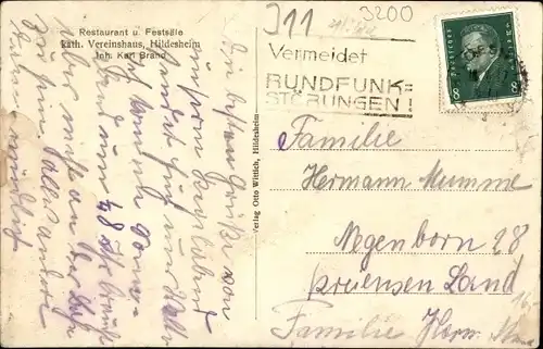 Ak Hildesheim in Niedersachsen, Katholisches Vereinshaus, Gartenpartie