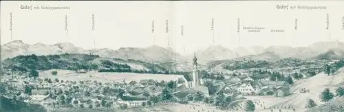 Klapp Ak Bad Endorf Oberbayern, Totalansicht mit Gebirgspanorama