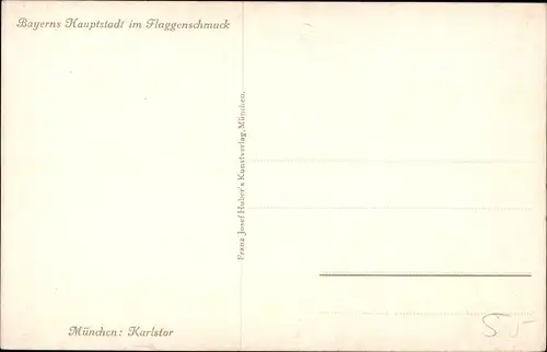 Ak München Bayern, Karlstor im Flaggenschmuck