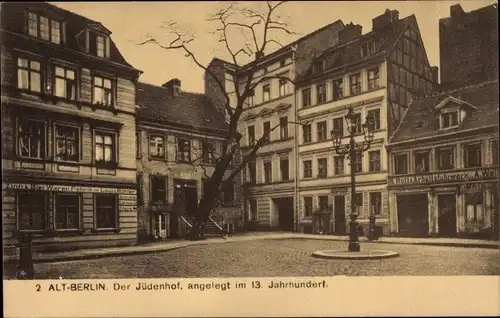 Ak Berlin Mitte, Blick in den Jüdenhof, Fabrik Böhler, Rolls Arbeitsfuhrwerk