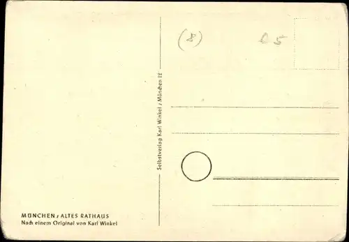 Künstler Ak Winkel, Karl, München Bayern, Altes Rathaus, Bayerische Heimkehrer Tagung 1949