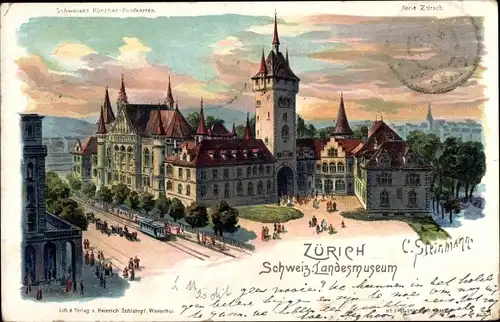 Künstler Litho Steinmann, C., Zürich Stadt Schweiz, Schweiz. Landesmuseum