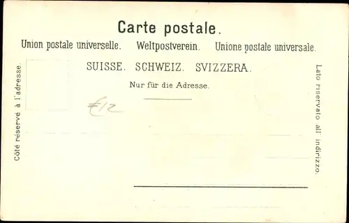 Litho Schwyz Stadt Schweiz, Schweizerische Tracht, Werbung, Cacao soluble J. Klaus, Schmetterlinge