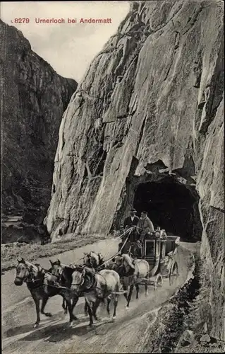 Ak Andermatt Kanton Uri, Urnerloch, Kutsche