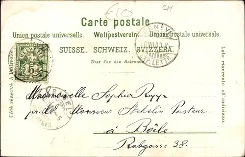 Litho Genève Genf Schweiz, Theatre, Monument, St. Pierre, Mouettes