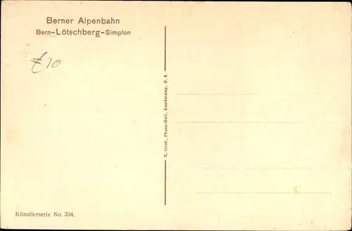 Ak Frutigen Kanton Bern, Lötschbergbahn, Bahnhof, Berner Alpenbahn