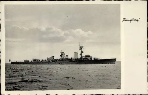 Ak Deutsches Kriegsschiff, Königsberg, Ansicht Steuerbord
