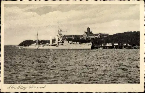Ak Mürwik Flensburg in Schleswig Holstein, Kriegsschiff