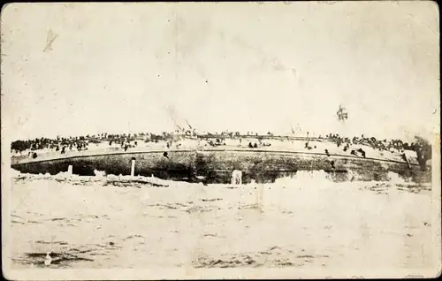 Foto Ak Deutsches Kriegsschiff, SMS Blücher, Panzerkreuzer nach dem Kampf