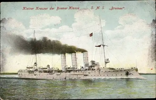 Ak Deutsches Kriegsschiff, SMS Bremen, Kleiner Kreuzer