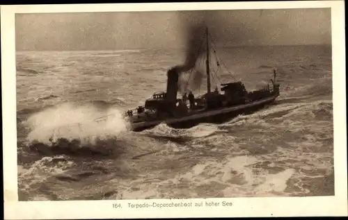 Ak Deutsches Kriegsschiff, Torpedo Depeschenboot auf hoher See