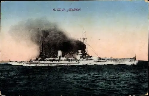 Ak Deutsches Kriegsschiff, SMS Moltke, Großer Kreuzer, Kaiserliche Marine