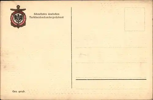 Ak Deutsches Kriegsschiff, Turbinenhochseetorpedoboot